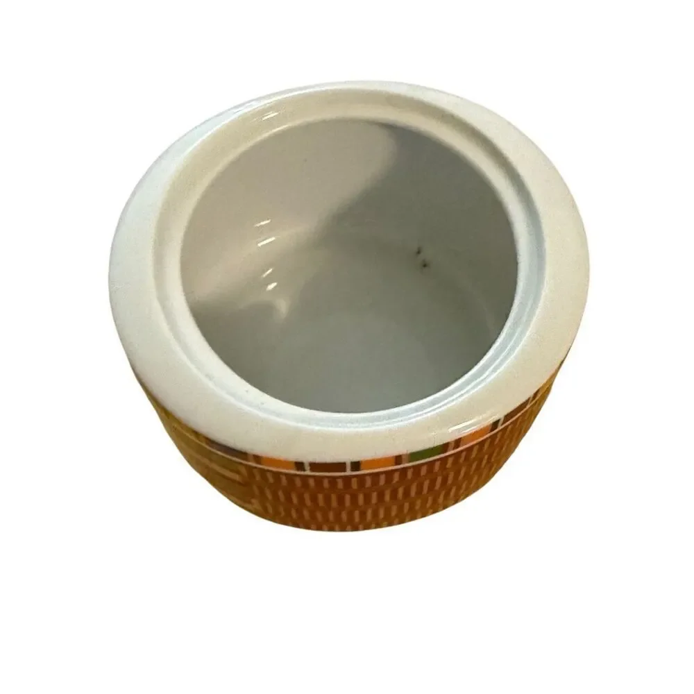 Royal Porcelain made for Struggleman Inc Aztec Stripe Sugar‎ Bowl with Lid